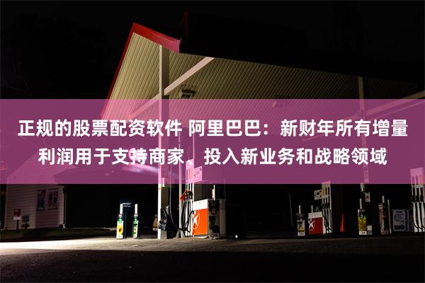 正规的股票配资软件 阿里巴巴：新财年所有增量利润用于支持商家、投入新业务和战略领域