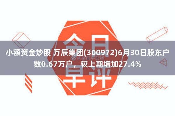 小额资金炒股 万辰集团(300972)6月30日股东户数0.67万户，较上期增加27.4%