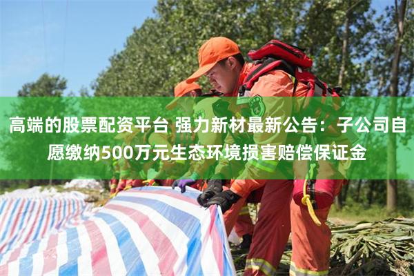 高端的股票配资平台 强力新材最新公告：子公司自愿缴纳500万元生态环境损害赔偿保证金